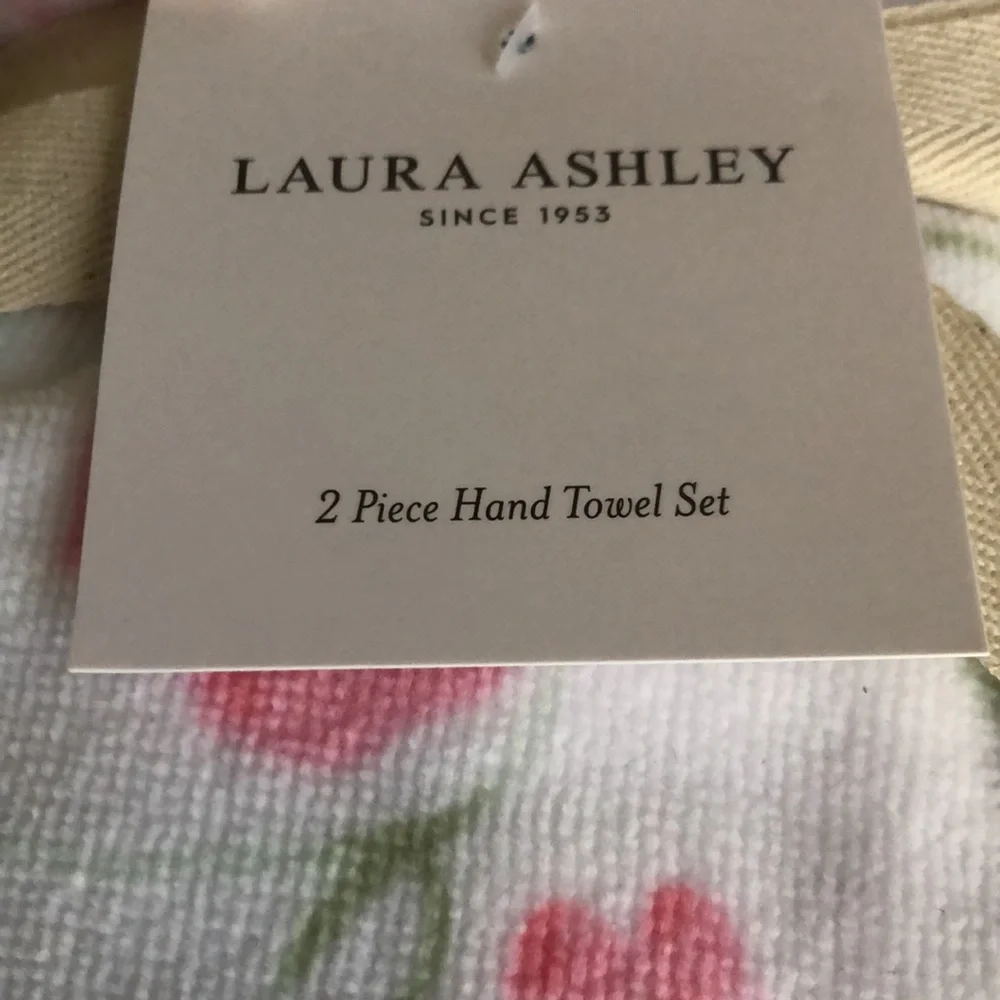 Laura Ashley Pink and Green Floral Hand Towels